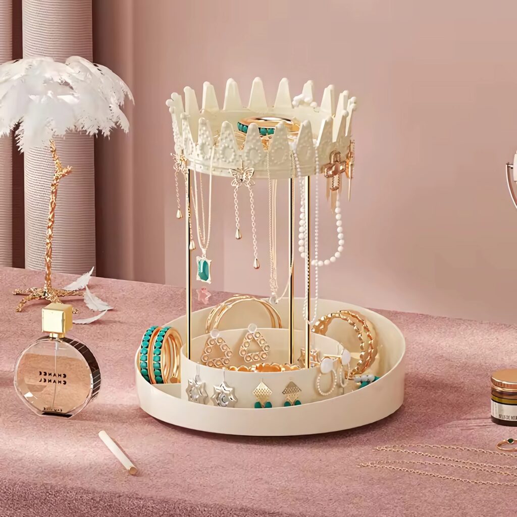 rotating makeup organizer for vanity